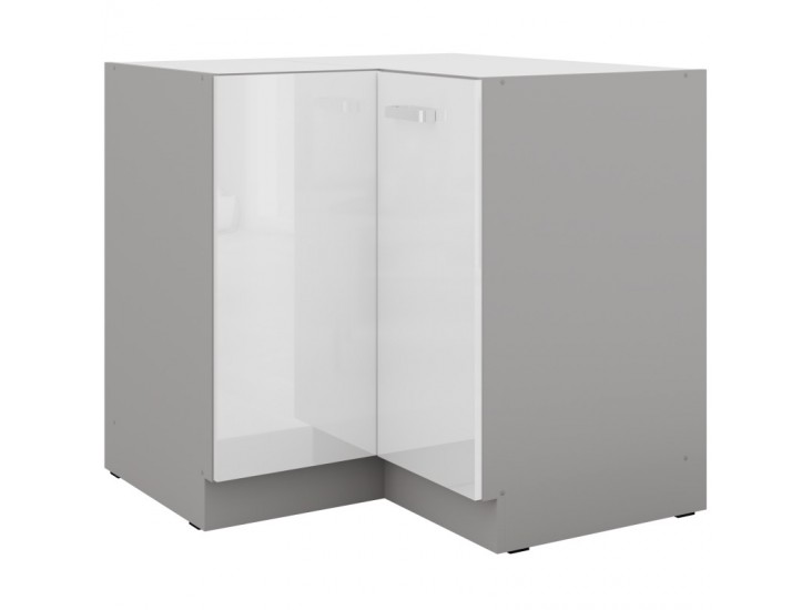 NIKI 25. 89/89 DN 1F BB 83/83x82x52cm fényes fehér/szürke (munkalap nélkül)