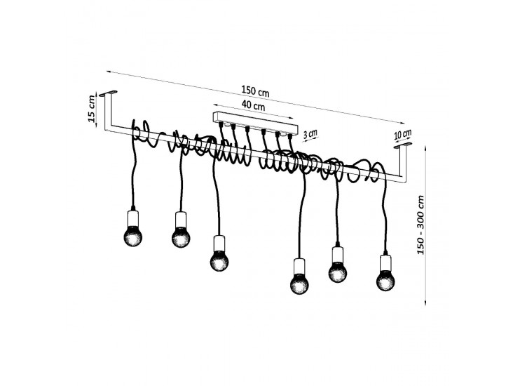 Salamanca 6 fekete csillár