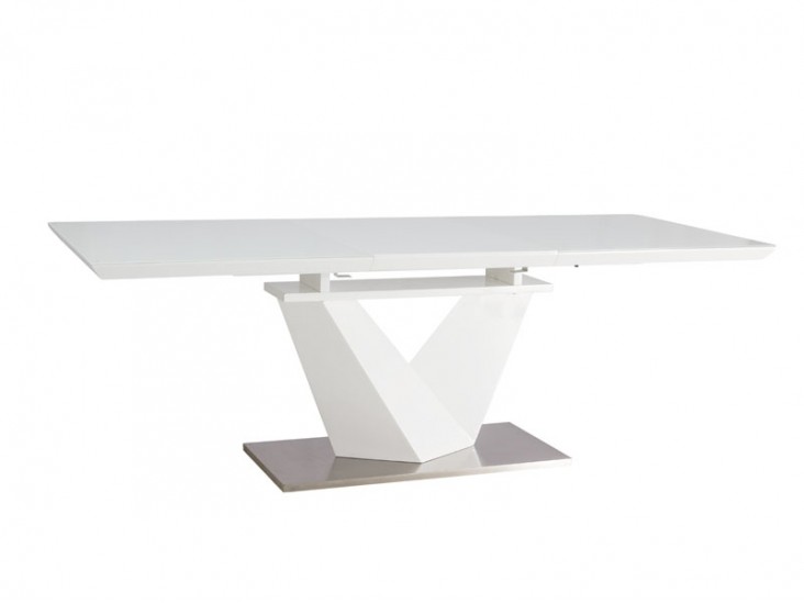 Alaras III bővíthető étkezőasztal (160-220x90) fehér asztallap/fehér láb