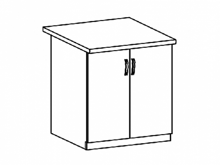 Aspen D60 - alsó 600-as 2 ajtós szekrény fényes szürke