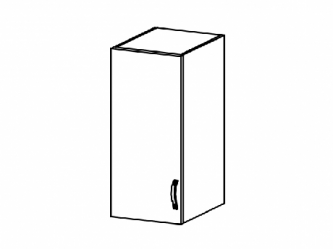Aspen G30 - felső 30-as 1 ajtós szekrény balos fényes szürke konyha
