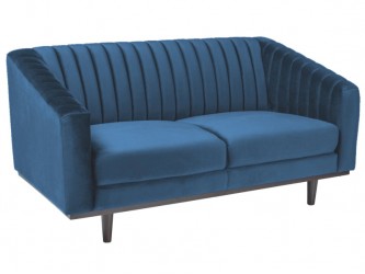 Asprey kanapé kék bársony/wenge fa lábazat (Bluvel86)