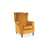 Baron Velvet fotel wenge/curry sárga bársony (Bluvel 68)