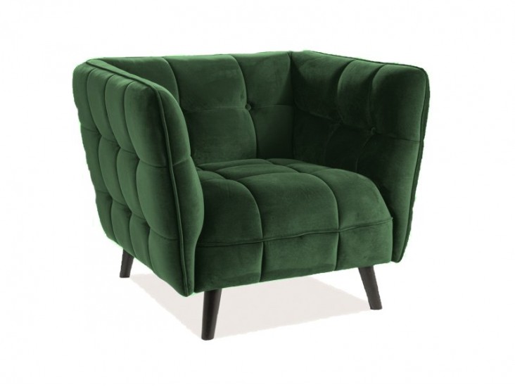 Castello 1 fotel zöld bársony/wenge láb (Bluvel 78)