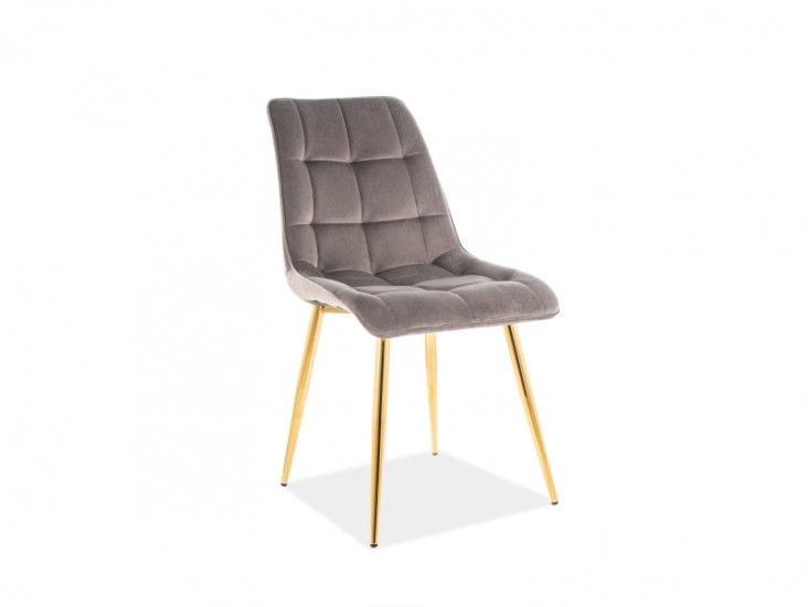 Chic Velvet szék aranyozott fém láb/szürke bársony (Bluvel 14) Chic Velvet szék aranyozott fém láb/szürke bársony (Bluvel 14)