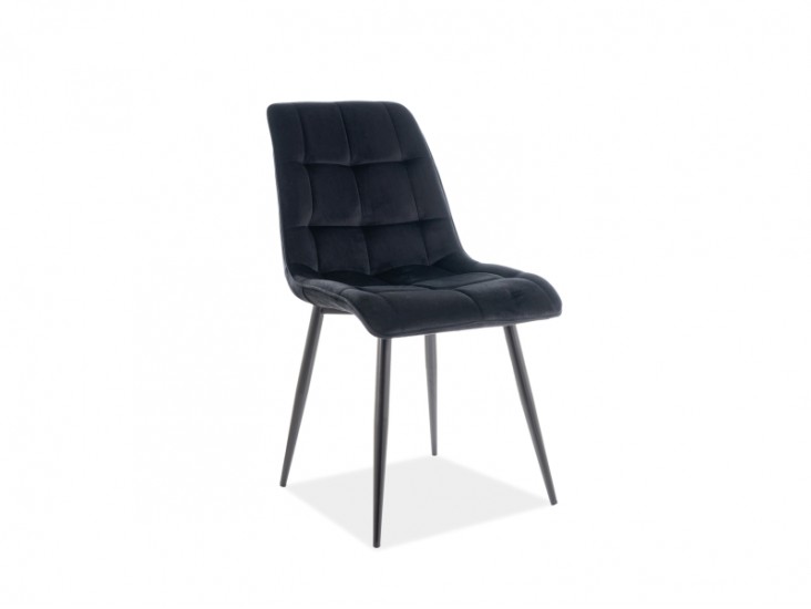 Chic Velvet szék fekete fém láb/fekete bársony (Bluvel 19) Chic Velvet szék fekete fém láb/fekete bársony (Bluvel 19)