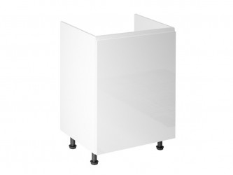 Aspen D60Z - alsó 600-as mosogatós szekrény jobbos fényes fehér konyha