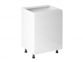 Aspen D60_L - alsó 600-as 1 ajtós szekrény (balos) fényes fehér konyha