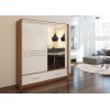 Gardrób VIII/203 magasfényű fehér/ szilvafa leddel gardrób szekrény