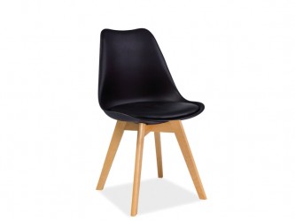 Kris szék fekete PP+textilbőr/bükk láb