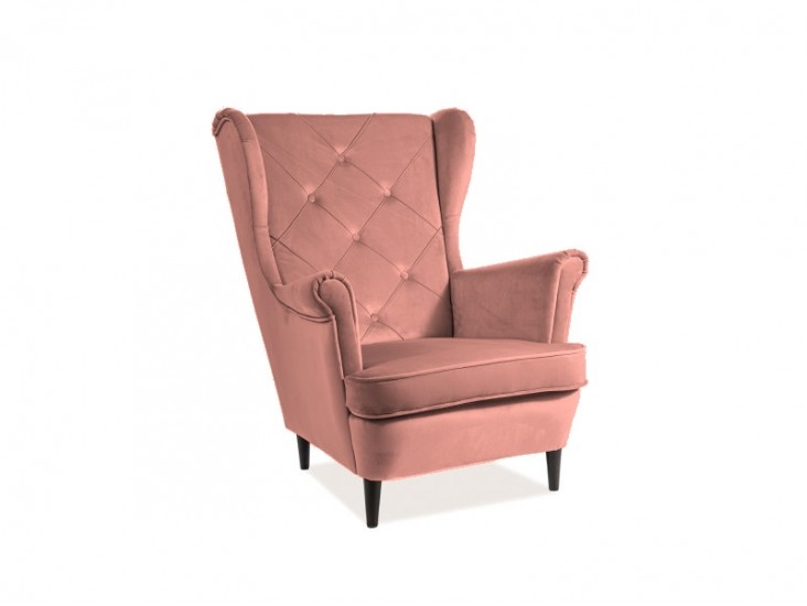 Lady Velvet fotel wenge/antik rózsaszín bársony (Bluvel 52) Lady Velvet fotel wenge/antik rózsaszín bársony (Bluvel 52)