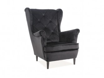 Lady Velvet fotel wenge/fekete bársony (Bluvel 19)