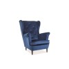Lady Velvet fotel wenge/kék bársony (Bluvel 86)