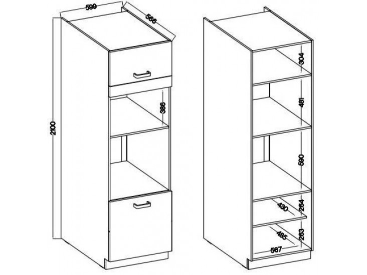 NIKI 7. 60 DPM-210 2F 60x210x57cm fényes krém/szürke