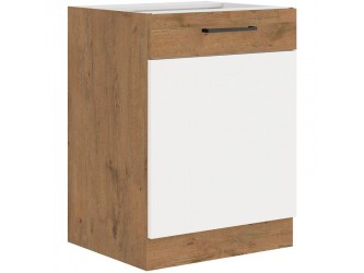 Niki 30. konyha 60 D 1F BB 60x82x52cm fényes fehér/lancelot tölgy (munkalap nélkül)