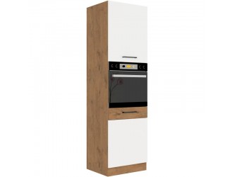 Niki 30. konyha 60 DP-210 2F 60x210x57cm fényes fehér/lancelot tölgy