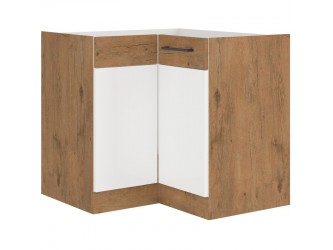 Niki 30. konyha 90X90 DN 2F BB 83/83x82x52cm fényes fehér/lan. tölgy (munkalap nélk)