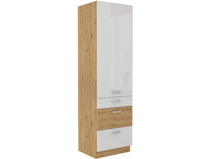 Niki 28. 60 DKS-210 3S 1F 60x210x57cm fényes fehér/artisan tölgy Niki 28. 60 DKS-210 3S 1F 60x210x57cm fényes fehér/artisan tölgy