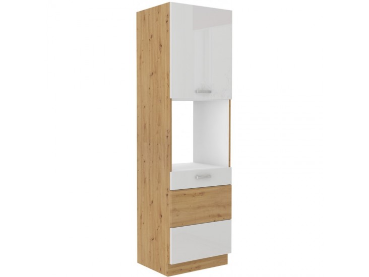 Niki 28. 60 DP-210 2F 60x210x57cm fényes fehér/artisan tölgy Niki 28. 60 DP-210 2F 60x210x57cm fényes fehér/artisan tölgy