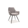 Linea szék szürke bársony/fekete fém láb (Bluvel 14)