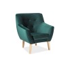 Nordic-1 Velvet fotel bükk/Bluvel 78 zöld bársony