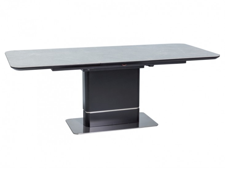 Pallas bővíthető asztal MDF+szürke kerámia/fekete fém láb (160-210x90)