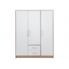 Smart SR2 3 ajtós 2 fiókos szekrény (tükör nélkül)  fehér lux/sonoma tölgy gardrób szekrény