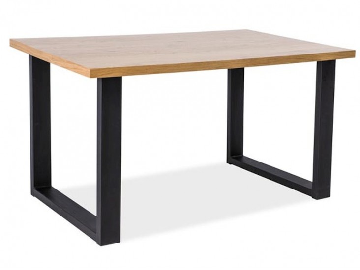 Umberto asztal tölgy tömörfa/fekete fém láb 150x90x75 Umberto asztal tölgy tömörfa/fekete fém láb 150x90x75