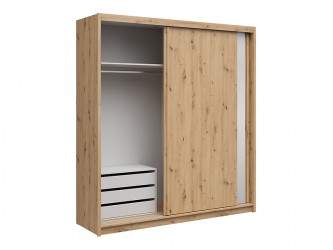 Aura SZF/200 gardrób szekrény komóddal tükör/ artisan tölgy