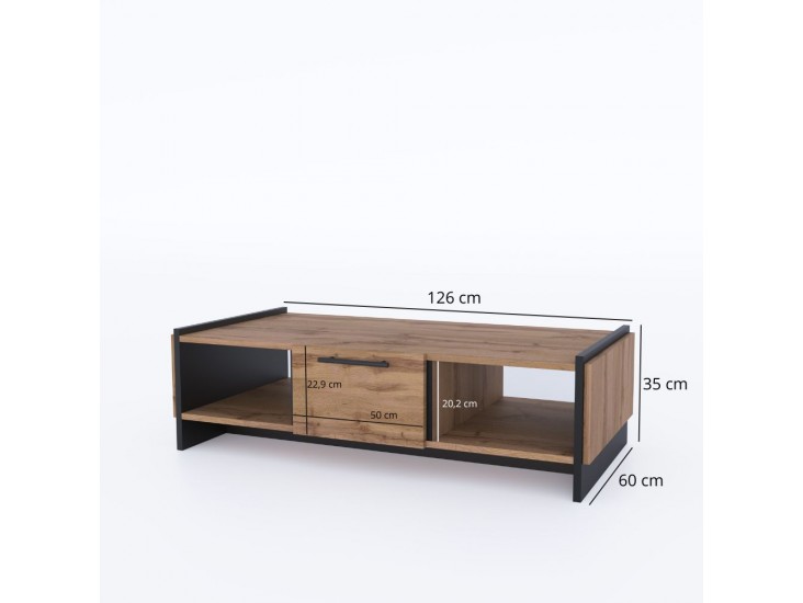 Amino RTV2D Tv állvány fekete/ wotan tölgy Amino RTV2D Tv állvány fekete/ wotan tölgy