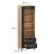 Bellano W1W2S vitrin fekete/ evok tölgy Bellano W1W2S vitrin fekete/ evok tölgy