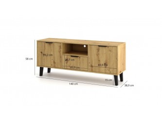 Borg Duo RTV2D1S tv állvány artisan tölgy