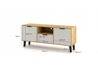 Borg Duo RTV2D1S tv állvány kasmír/ artisan tölgy