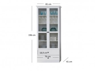 BRANDSON W2W2S fehér vitrin
