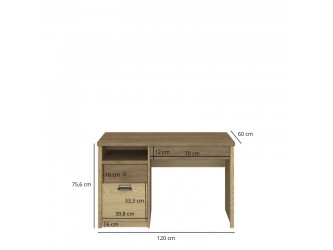 Denzel BIU1D2S/120 íróasztal lefkas tölgy/ cremona tölgy
