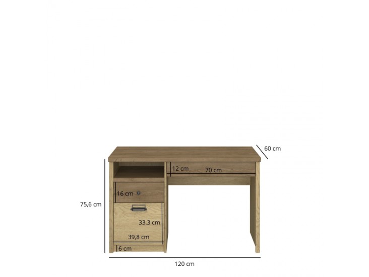 Denzel BIU1D2S/120 íróasztal lefkas tölgy/ cremona tölgy
