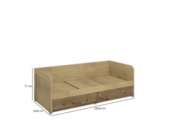 Denzel LOZ2S/90 ágy lefkas tölgy/ cremona tölgy