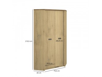 Denzel SZN2D sarok szekrény lefkas tölgy/ cremona tölgy