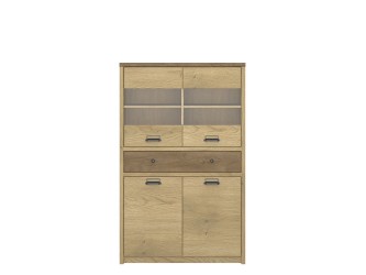 Denzel WN2D2W1S alacsony vitrin lefkas tölgy/ cremona tölgy