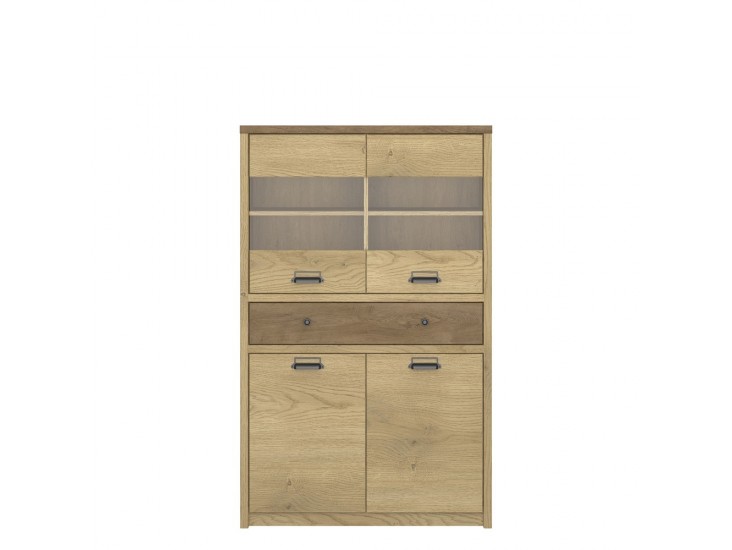 Denzel WN2D2W1S alacsony vitrin lefkas tölgy/ cremona tölgy