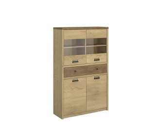 Denzel WN2D2W1S alacsony vitrin lefkas tölgy/ cremona tölgy