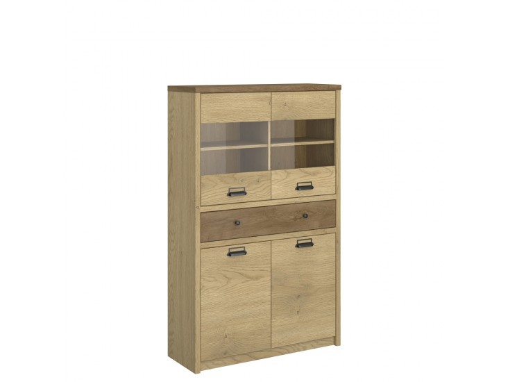 Denzel WN2D2W1S alacsony vitrin lefkas tölgy/ cremona tölgy