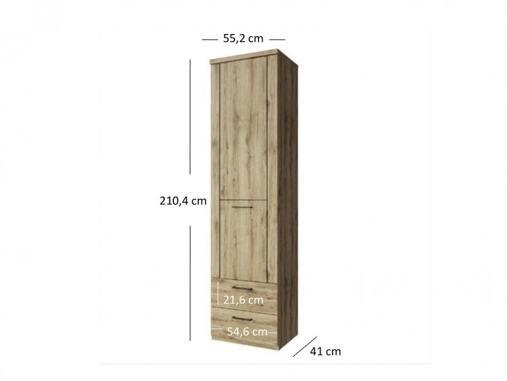 Doorset R 1D2S szekrény navarra tölgy Doorset R 1D2S szekrény navarra tölgy