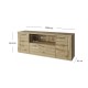 Doorset RTV 2D1S/180 TV állvány navarra tölgy Doorset RTV 2D1S/180 TV állvány navarra tölgy