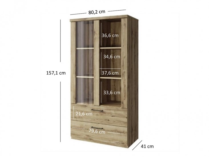 Doorset WN 1W2S alacsony vitrin navarra tölgy Doorset WN 1W2S alacsony vitrin navarra tölgy