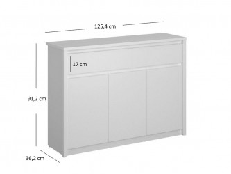 Erden K3D2S fehér komód