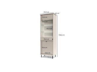 Evo W1D1W vitrin castello tölgy/ kasmír (LED nélkül)