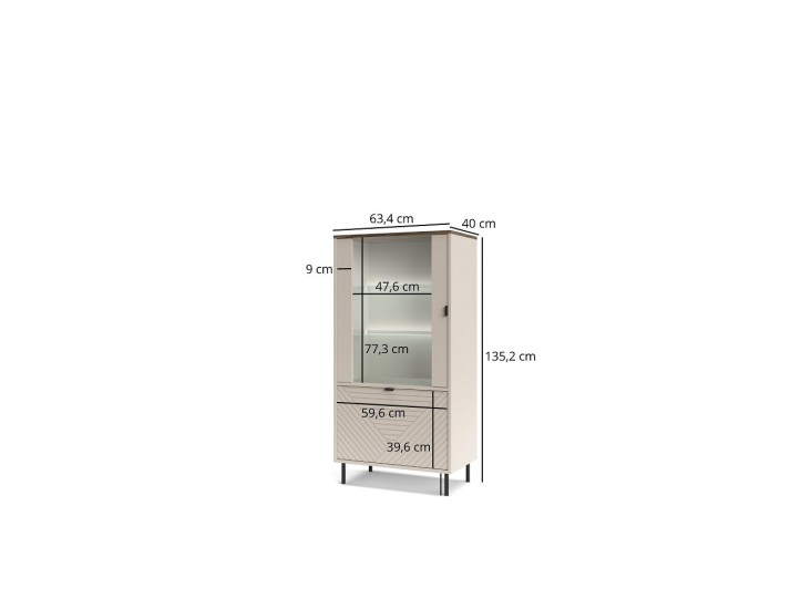 Evo WN1D1W alacsony vitrin castello tölgy/ kasmír (LED nélkül) Evo WN1D1W alacsony vitrin castello tölgy/ kasmír (LED nélkül)