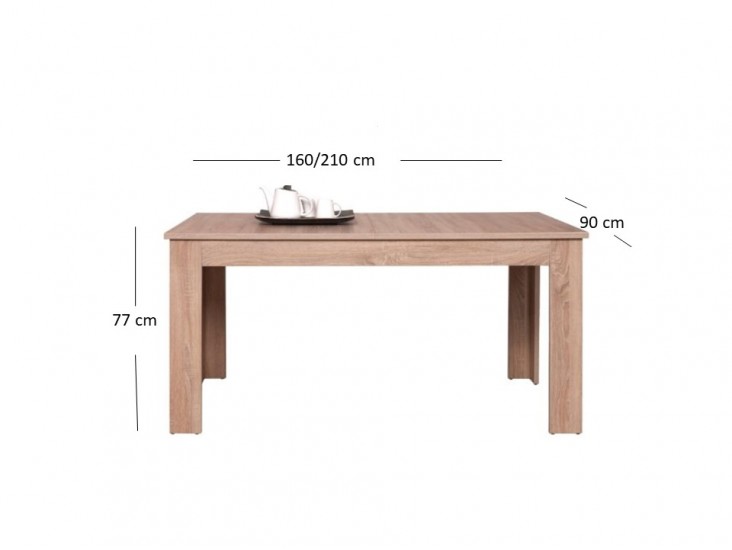 Gress STO 160/210 étkező asztal sonoma tölgy Gress STO 160/210 étkező asztal sonoma tölgy