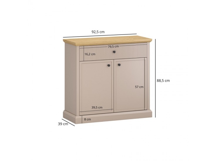 Idello K2D1S komód kőtölgy/ taupe Idello K2D1S komód kőtölgy/ taupe